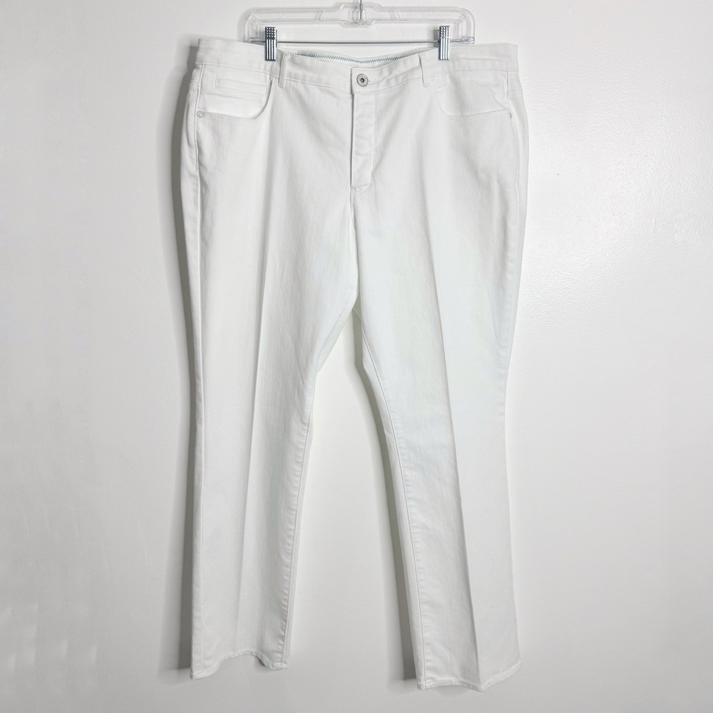Coldwater Creek White Straight‎ Leg Jeans Size 20 Minimalist Preppy Workwear